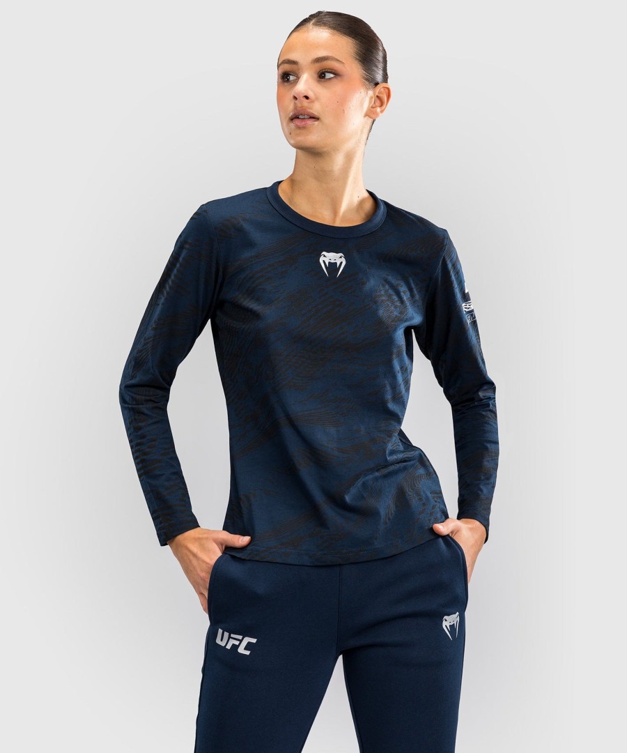 dámské bavlněné tričko s dlouhým rukávem ufc fusion by venum fight week - oceánská modrá