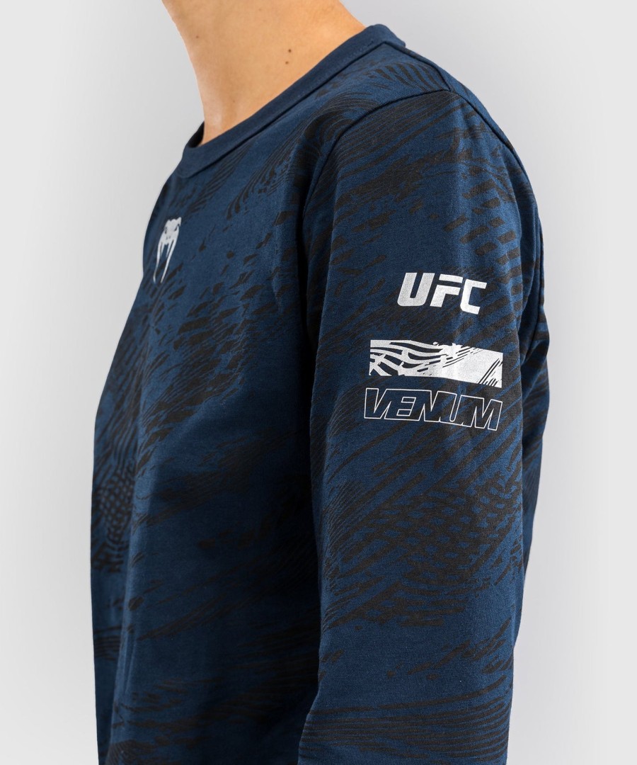 dámské bavlněné tričko s dlouhým rukávem ufc fusion by venum fight week - oceánská modrá