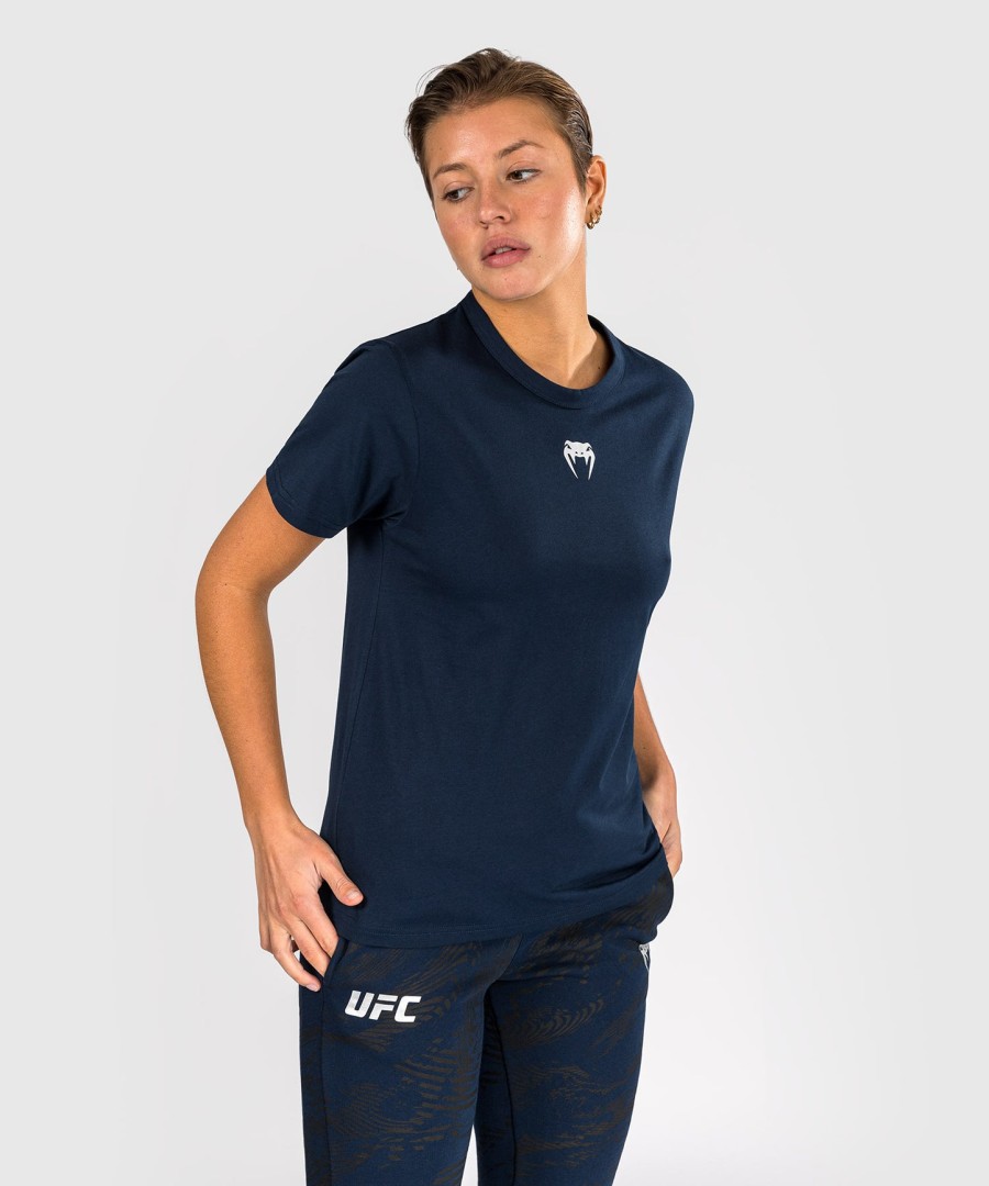 dámské bavlněné tričko ufc fusion by venum fight week s krátkým rukávem - jednobarevné oceánské modré