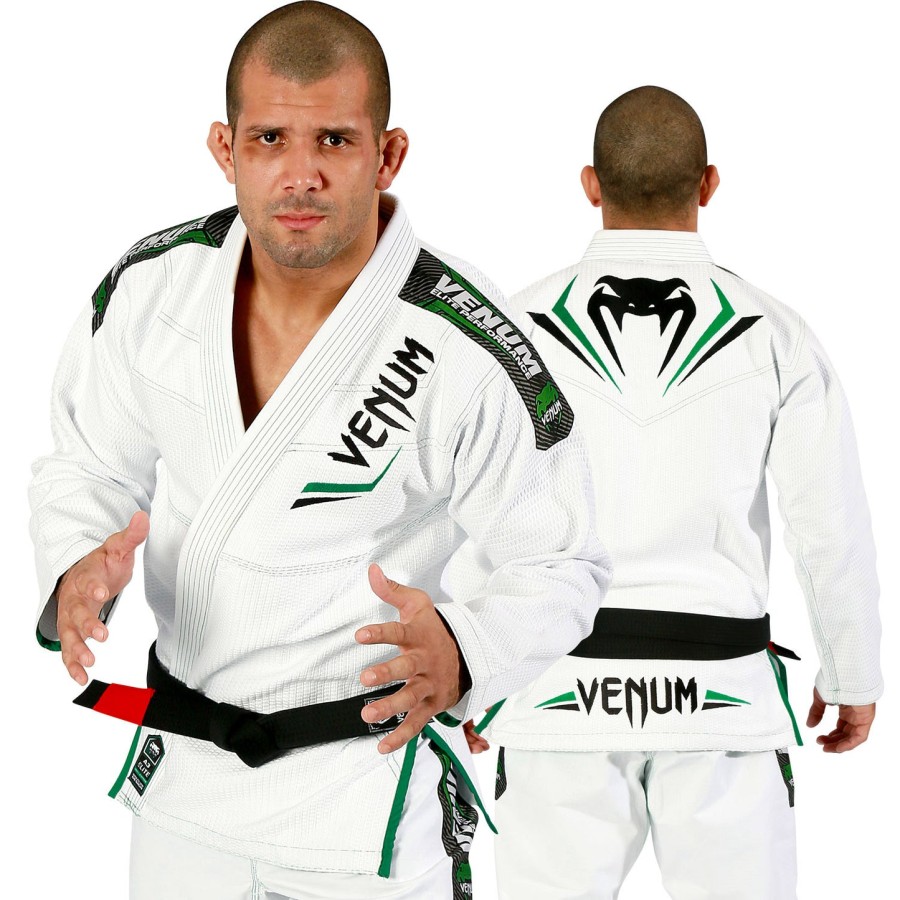 venum elite bjj gi - bílázelená