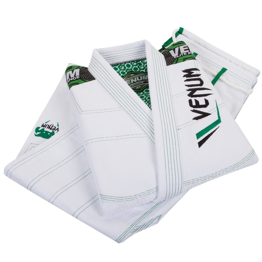 venum elite bjj gi - bílázelená
