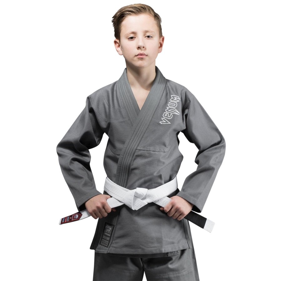 dětské bjj kimono venum contender včetně bílého pásku - šedé
