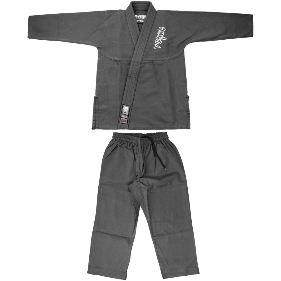 dětské bjj kimono venum contender včetně bílého pásku - šedé