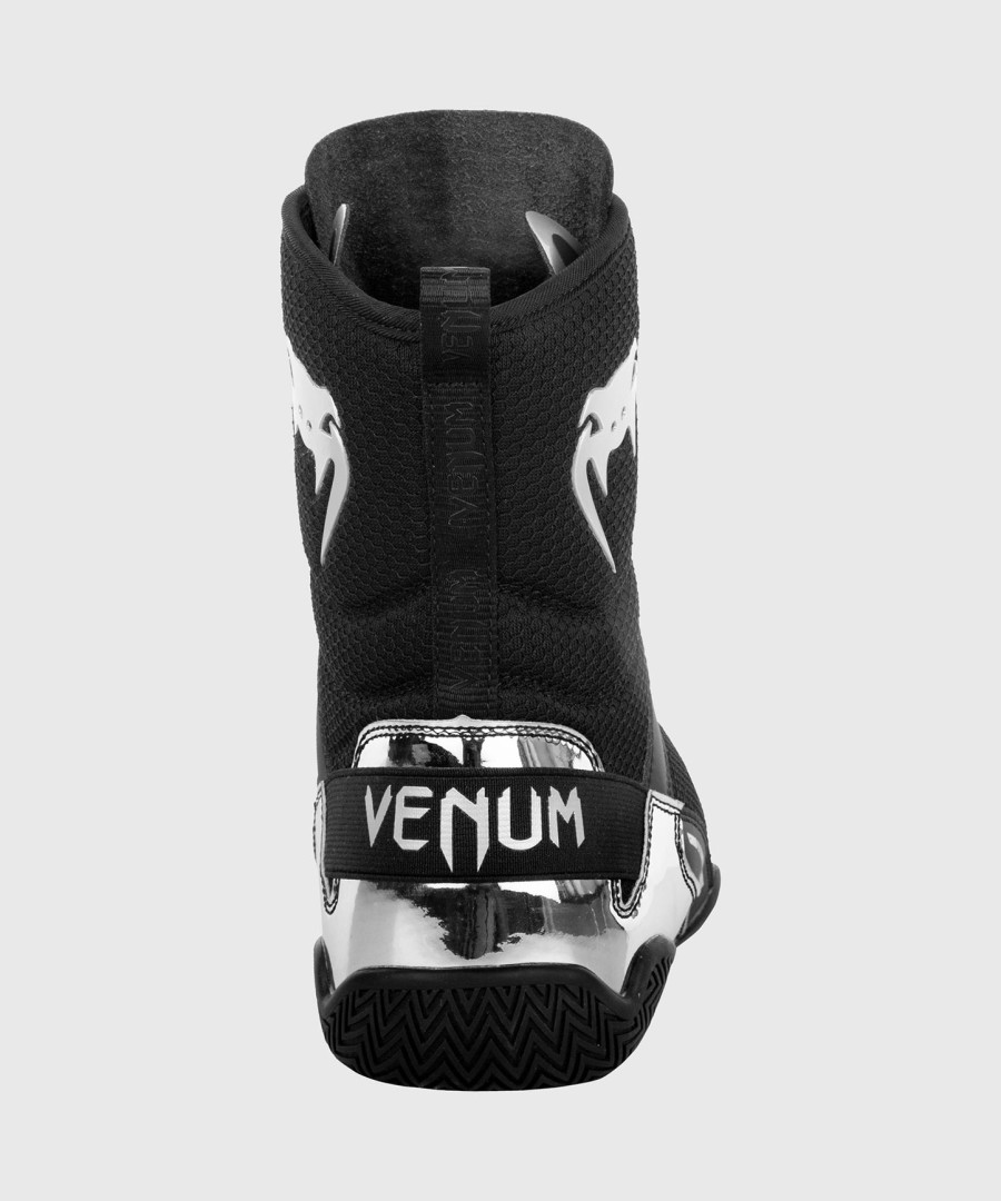 boxerské boty venum elite - černo-stříbrné