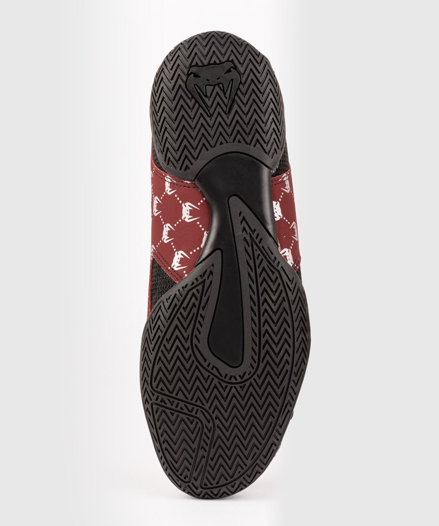 boxerské boty venum elite evo monogram – černo-vínové