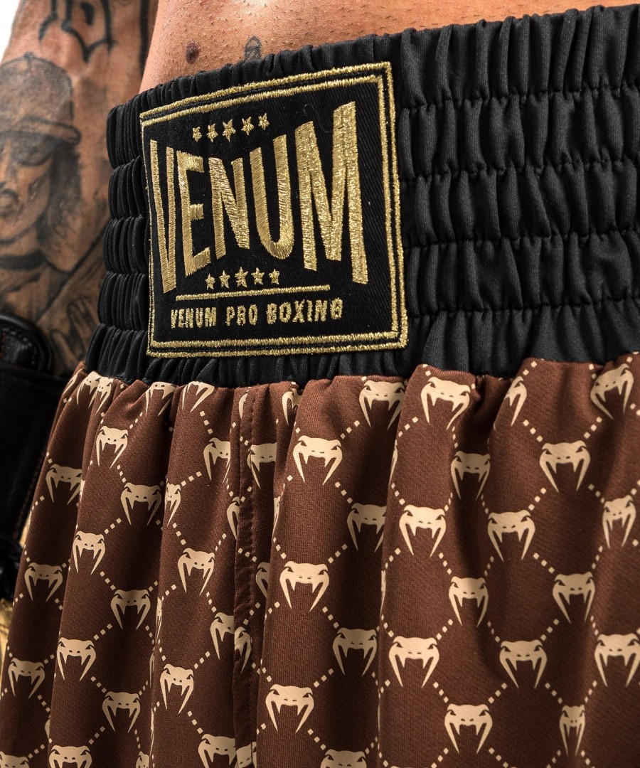 boxerské kraťasy venum monogram - černo-hnědé