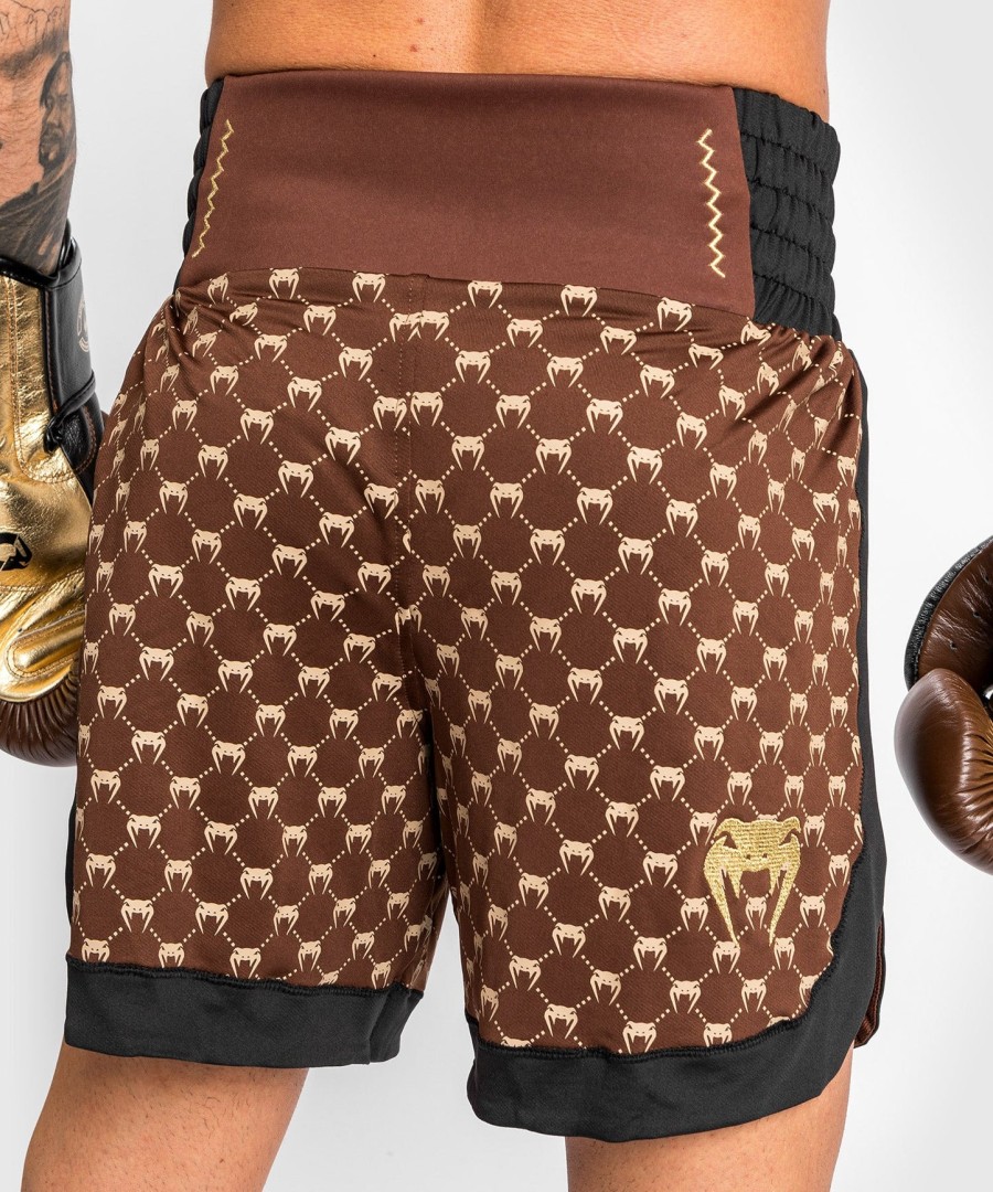 boxerské kraťasy venum monogram - černo-hnědé