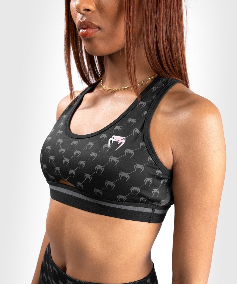 sportovní podprsenka venum monogram - černárůžovo-zlatá