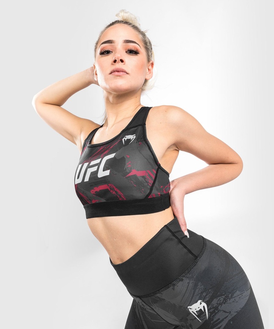 dámská sportovní podprsenka ufc venum authentic fight week 2.0 - černáčervená