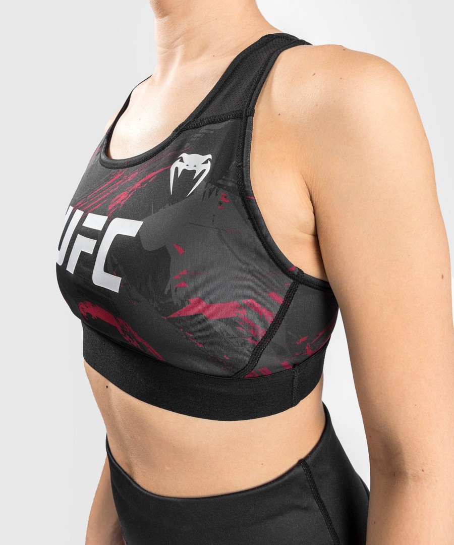 dámská sportovní podprsenka ufc venum authentic fight week 2.0 - černáčervená