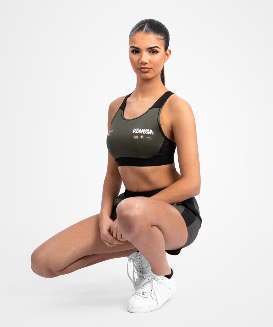 dámská sportovní podprsenka ufc adrenaline by venum fight week - khakibronzová