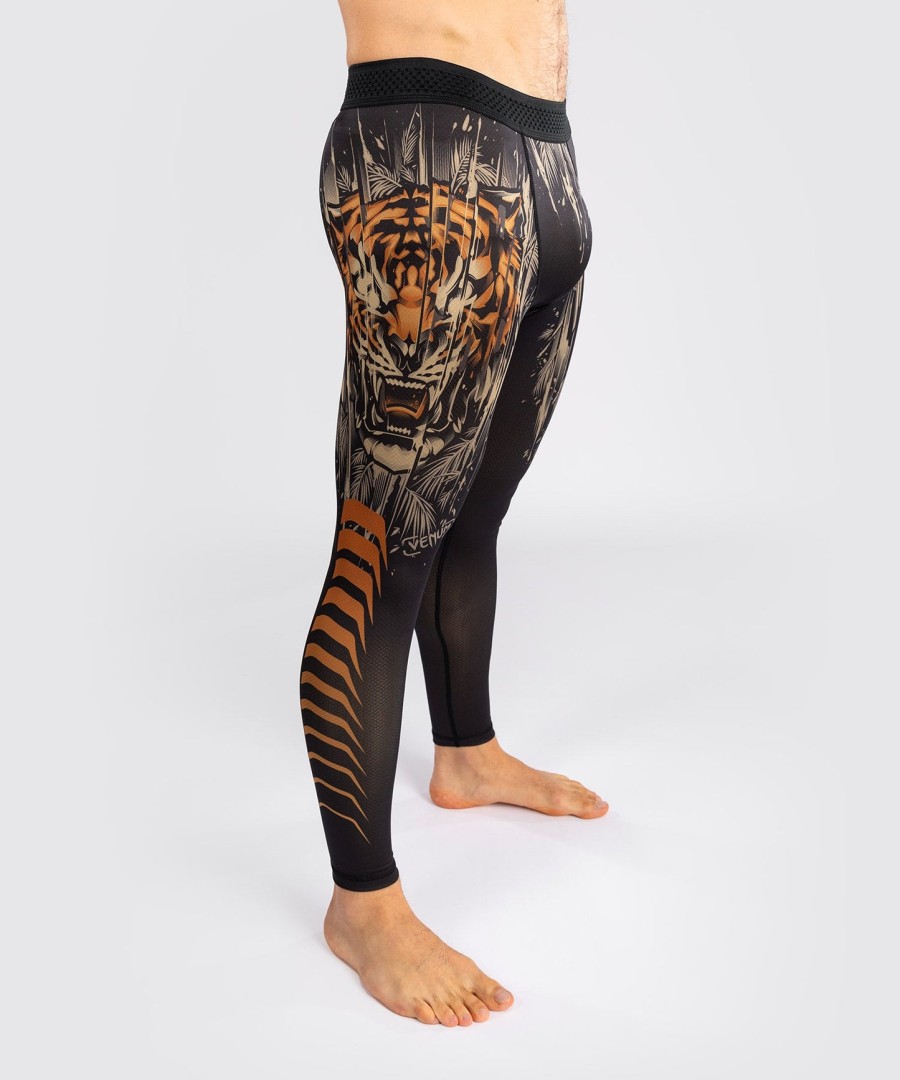 pánské kalhoty venum tiger - černoneonově oranžové
