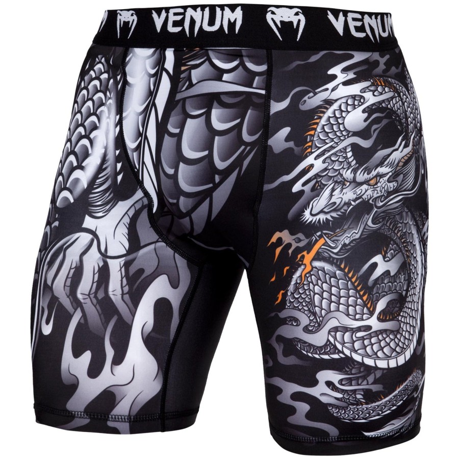 kompresní kraťasy venum dragon flight - černo-bílé