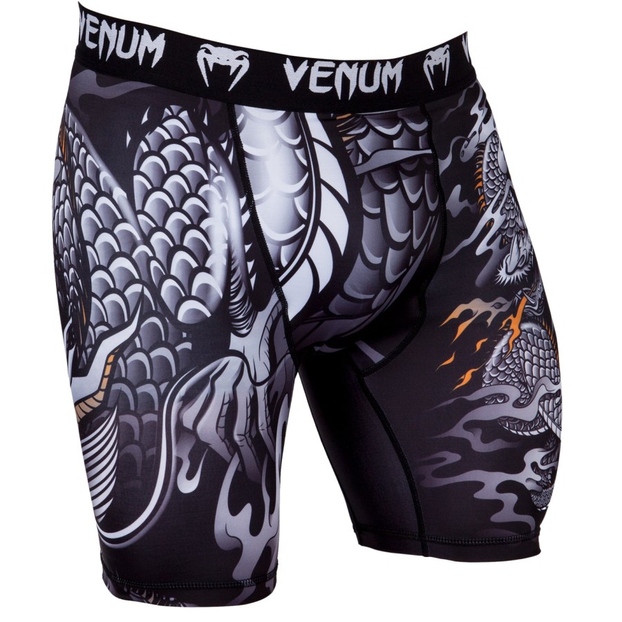 kompresní kraťasy venum dragon flight - černo-bílé