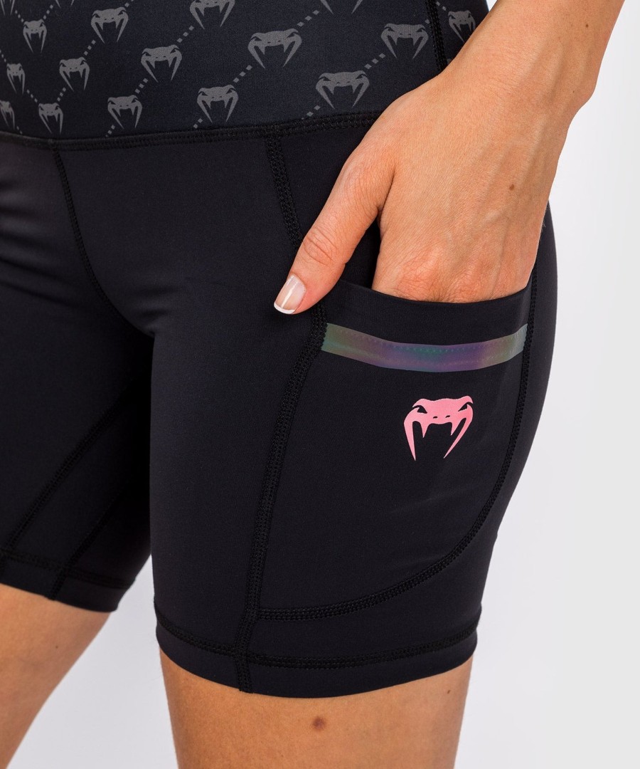 kompresní kraťasy venum monogram - pro ženy - černo-růžovo-zlaté