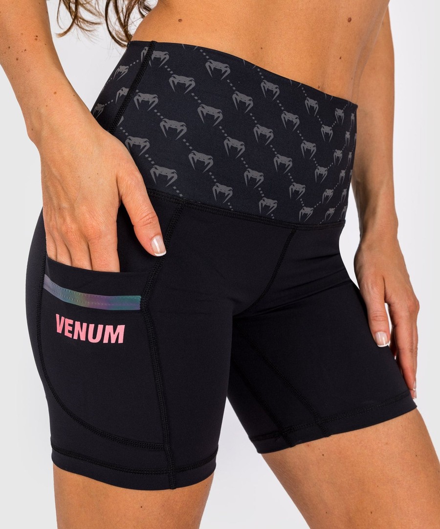 kompresní kraťasy venum monogram - pro ženy - černo-růžovo-zlaté