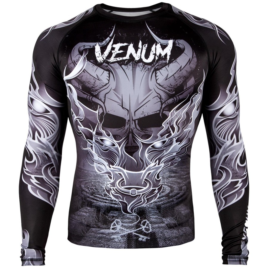 venum minotaurus rashguard - dlouhý rukáv - Černobílý