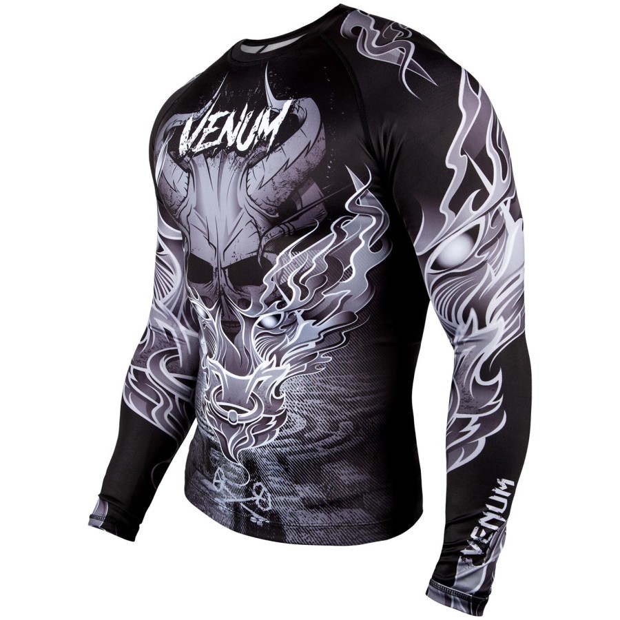 venum minotaurus rashguard - dlouhý rukáv - Černobílý