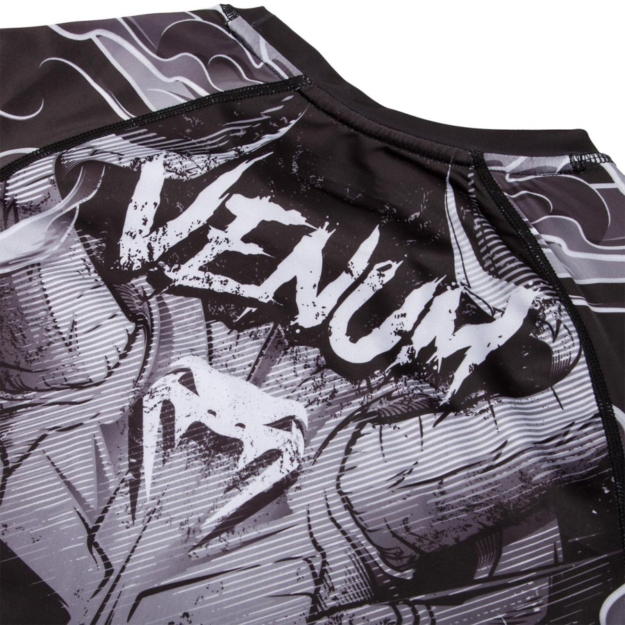 venum minotaurus rashguard - dlouhý rukáv - Černobílý