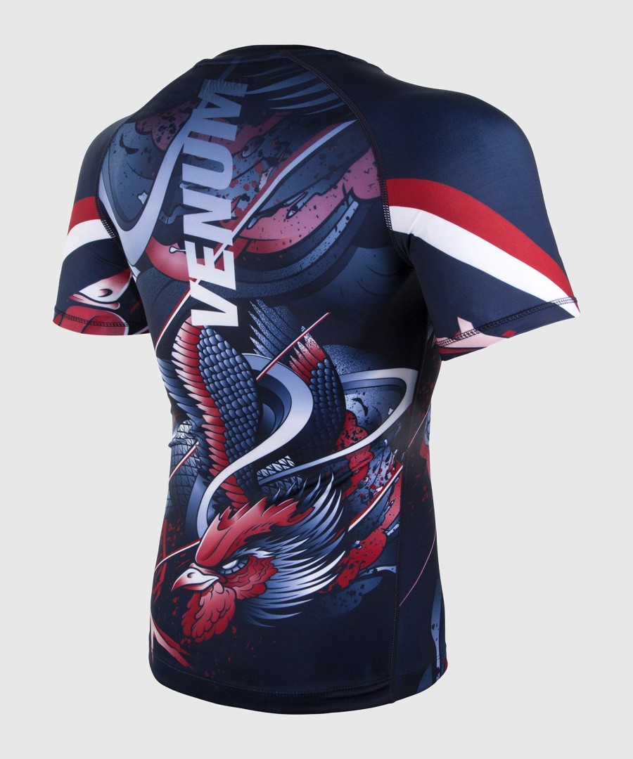 venum rooster rashguard - krátký rukáv - tmavě modrýoranžový