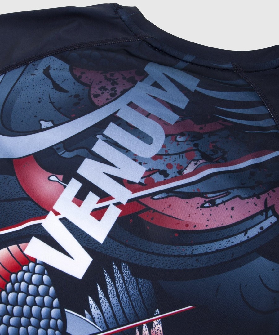 venum rooster rashguard - krátký rukáv - tmavě modrýoranžový