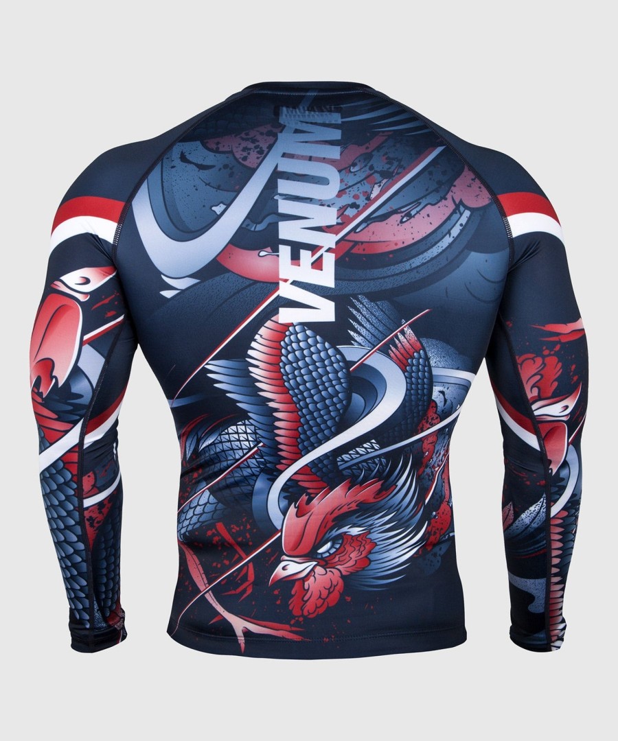 venum rooster rashguard - dlouhý rukáv - tmavě modráoranžová