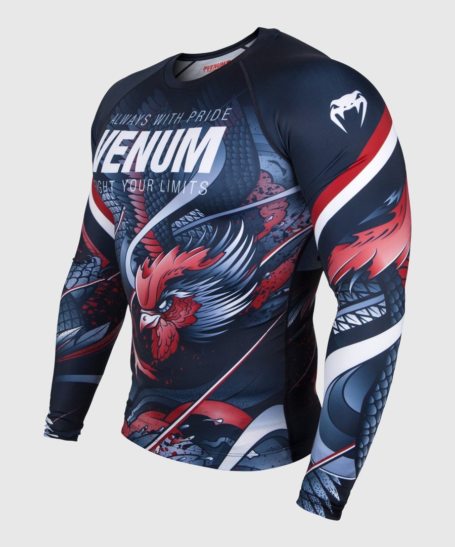 venum rooster rashguard - dlouhý rukáv - tmavě modráoranžová