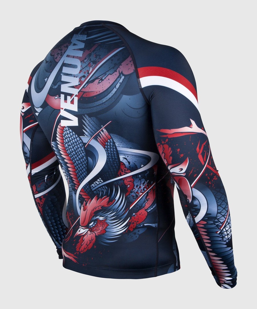 venum rooster rashguard - dlouhý rukáv - tmavě modráoranžová