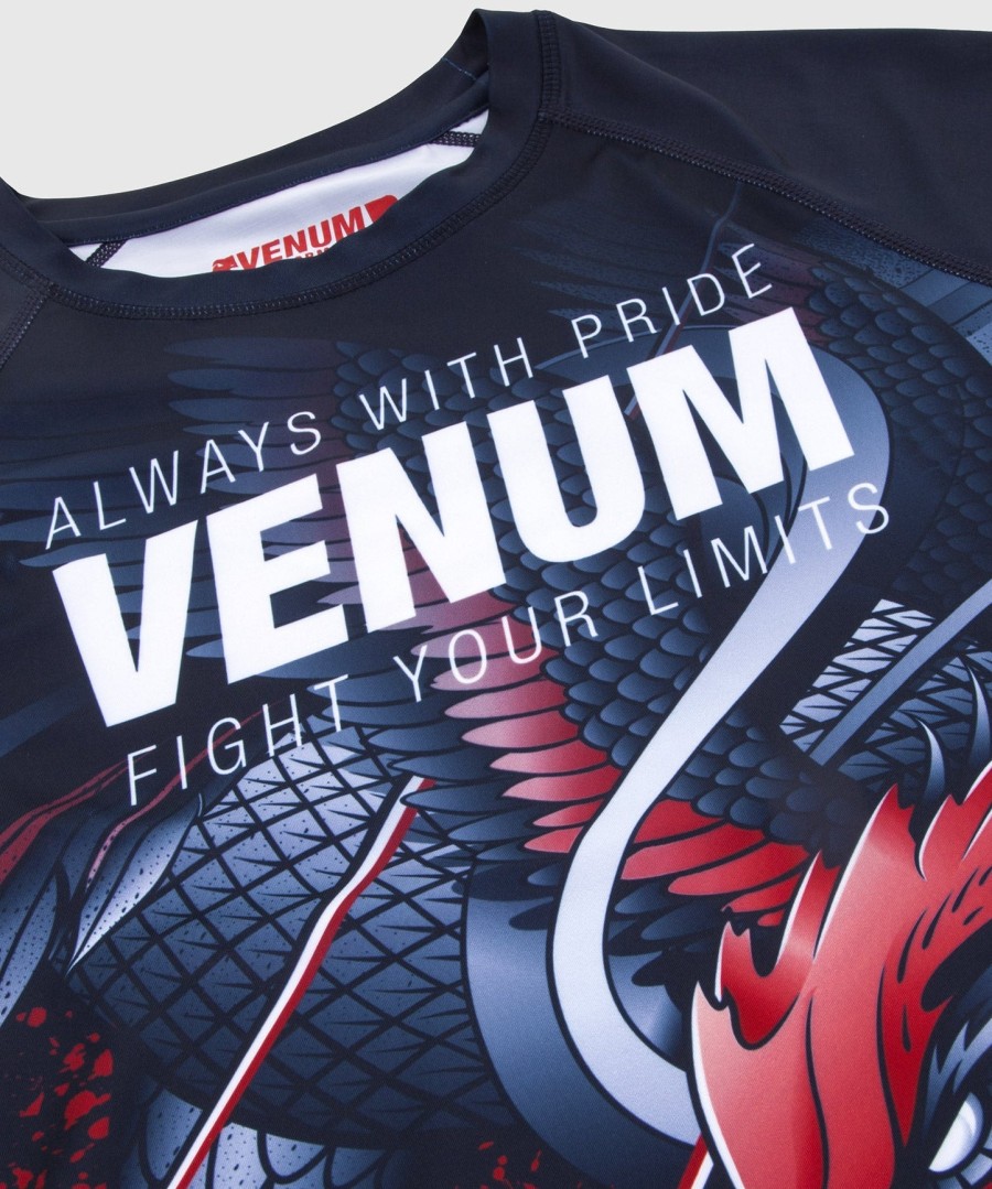 venum rooster rashguard - dlouhý rukáv - tmavě modráoranžová
