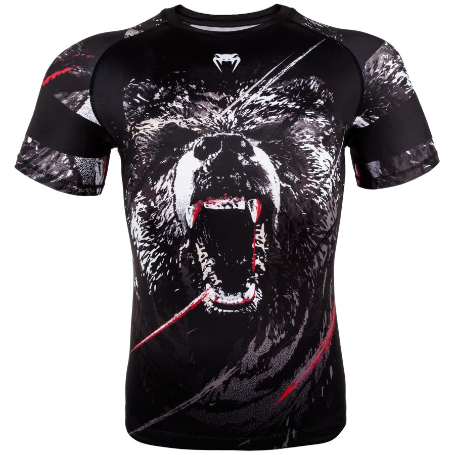 venum grizzli rashguard - krátký rukáv - černo-bílý