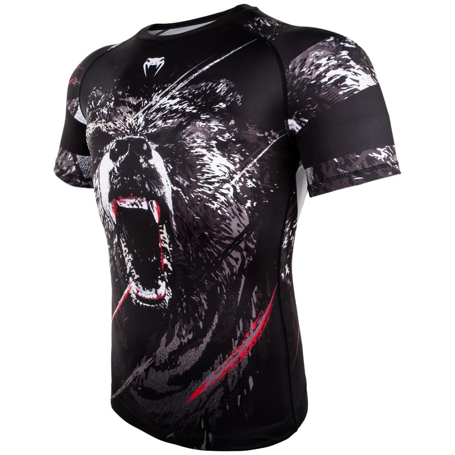 venum grizzli rashguard - krátký rukáv - černo-bílý