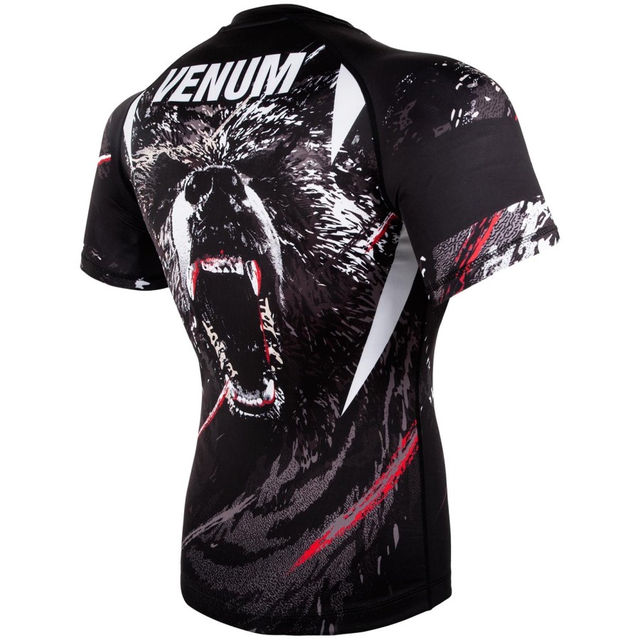 venum grizzli rashguard - krátký rukáv - černo-bílý