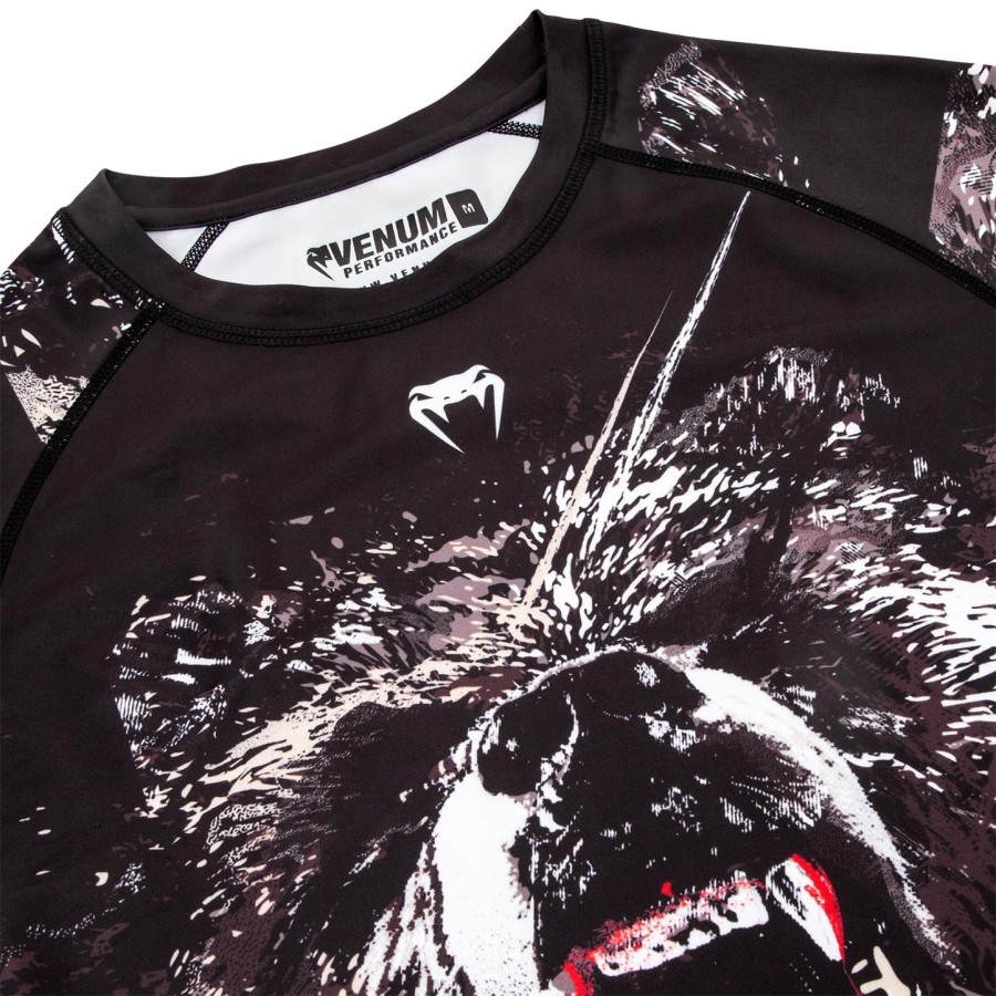 venum grizzli rashguard - krátký rukáv - černo-bílý