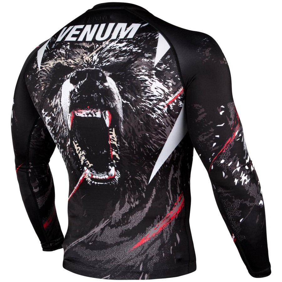 venum grizzli rashguard - dlouhý rukáv - Černobílý
