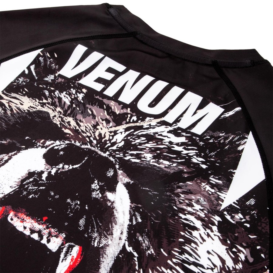 venum grizzli rashguard - dlouhý rukáv - Černobílý