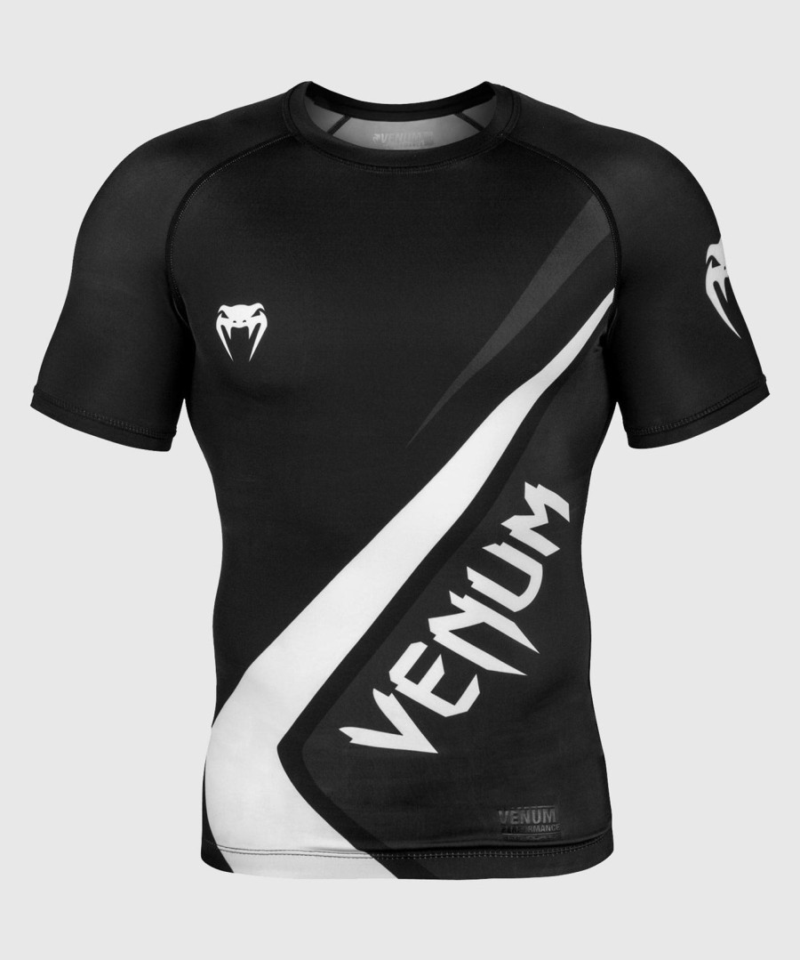 rashguard venum contender 4.0 - krátký rukáv - černo-šedo-bílý