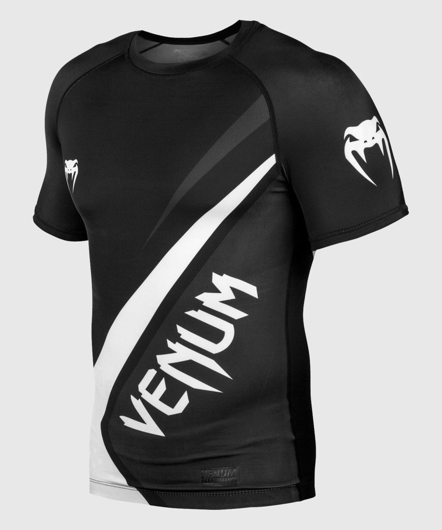 rashguard venum contender 4.0 - krátký rukáv - černo-šedo-bílý