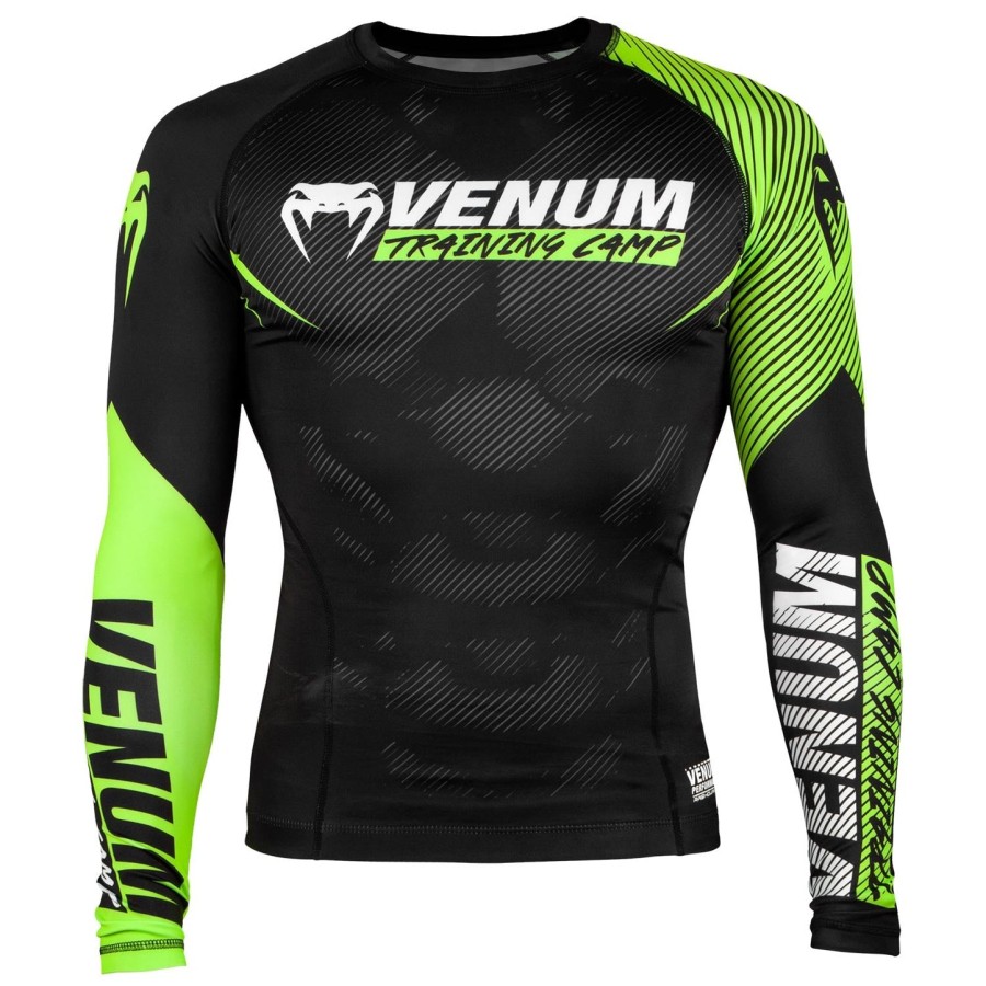 rashguard venum training camp 2.0 s dlouhým rukávem - černýneo žlutý