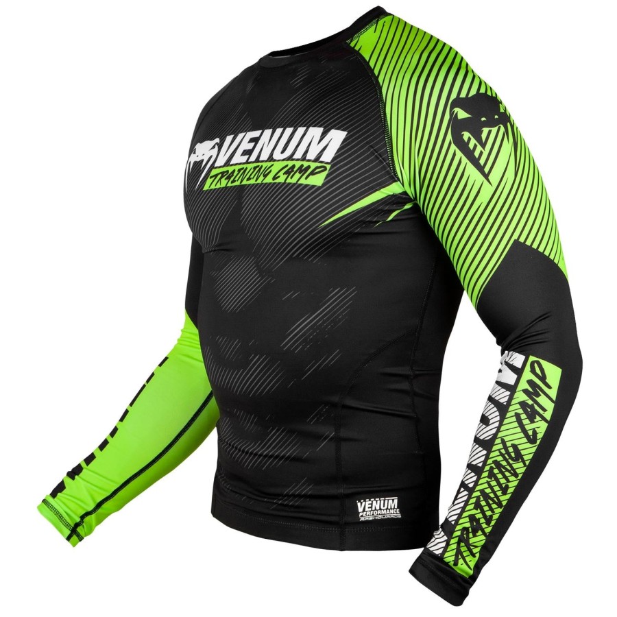rashguard venum training camp 2.0 s dlouhým rukávem - černýneo žlutý