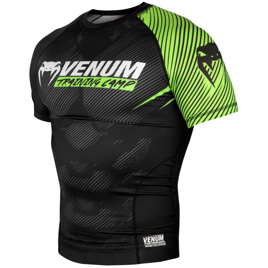 rashguard venum training camp 2.0 - krátký rukáv - černýneo žlutý