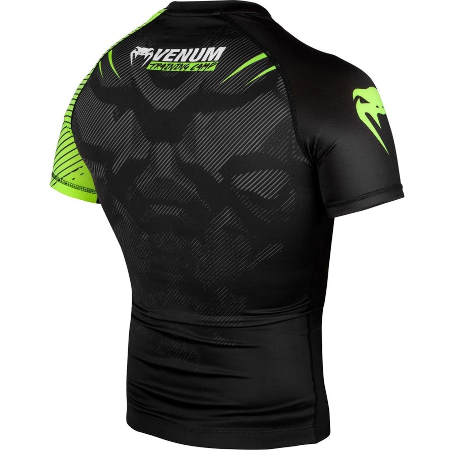 rashguard venum training camp 2.0 - krátký rukáv - černýneo žlutý