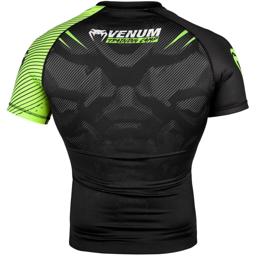 rashguard venum training camp 2.0 - krátký rukáv - černýneo žlutý