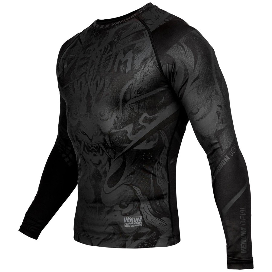 venum devil rashguard - dlouhý rukáv - ČernýČerný