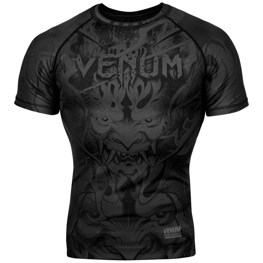 rashguard venum devil - krátký rukáv - černýčerný
