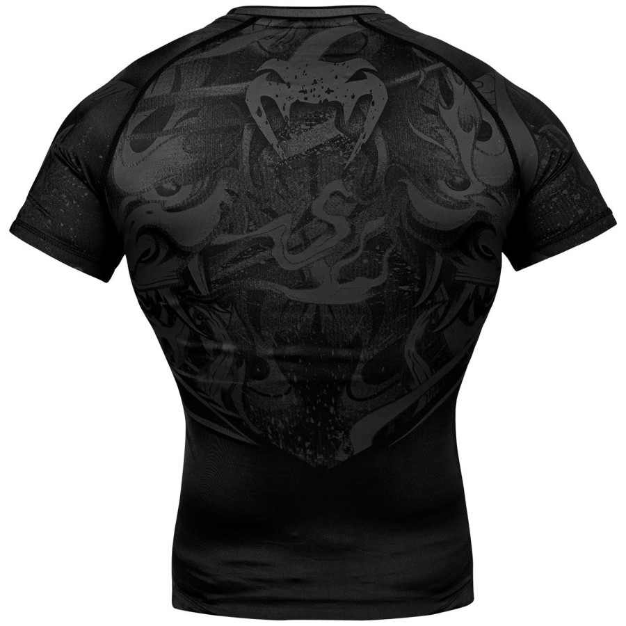 rashguard venum devil - krátký rukáv - černýčerný
