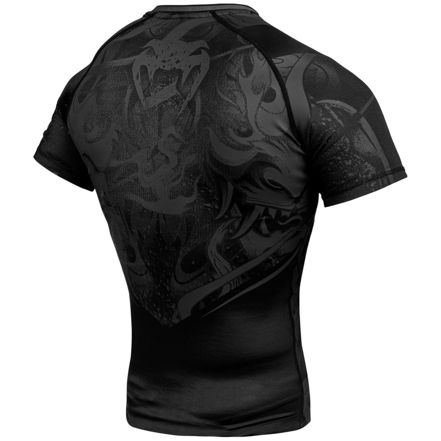 rashguard venum devil - krátký rukáv - černýčerný