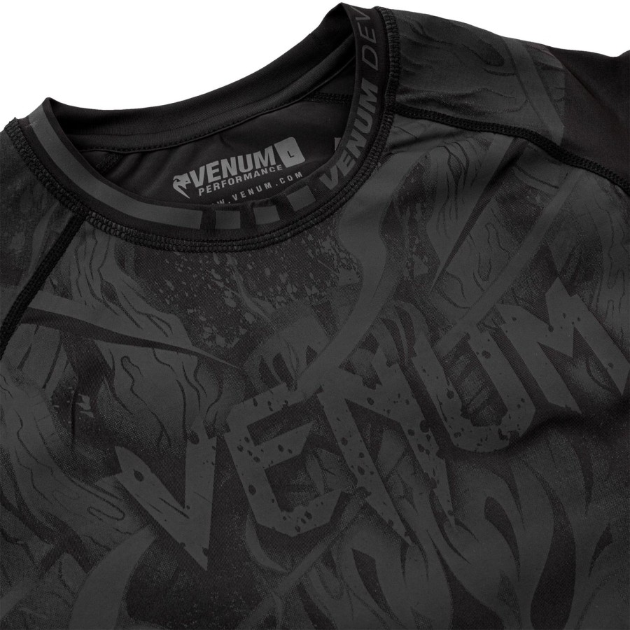 rashguard venum devil - krátký rukáv - černýčerný