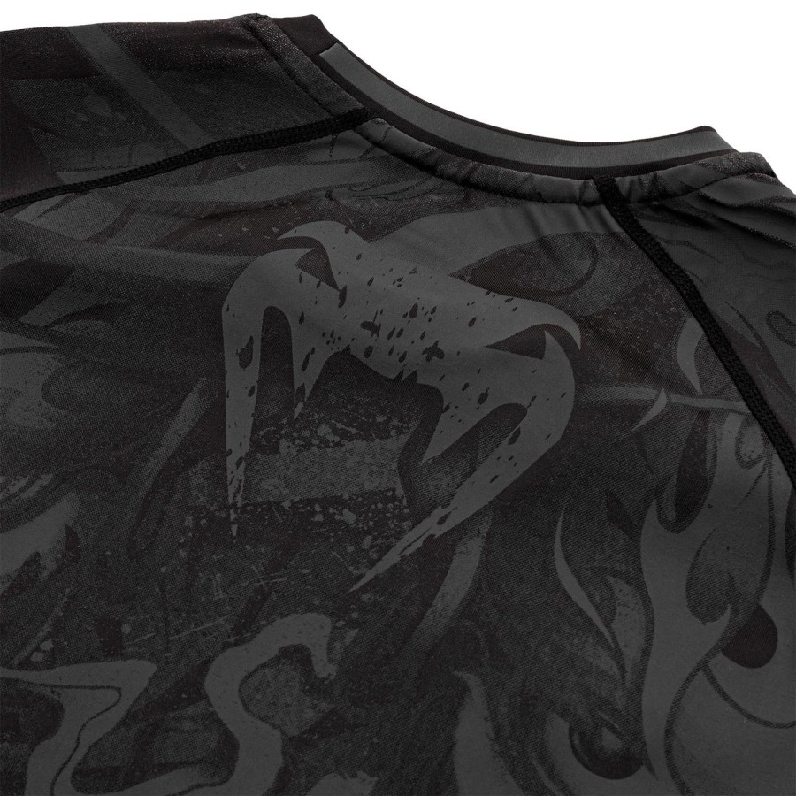 rashguard venum devil - krátký rukáv - černýčerný