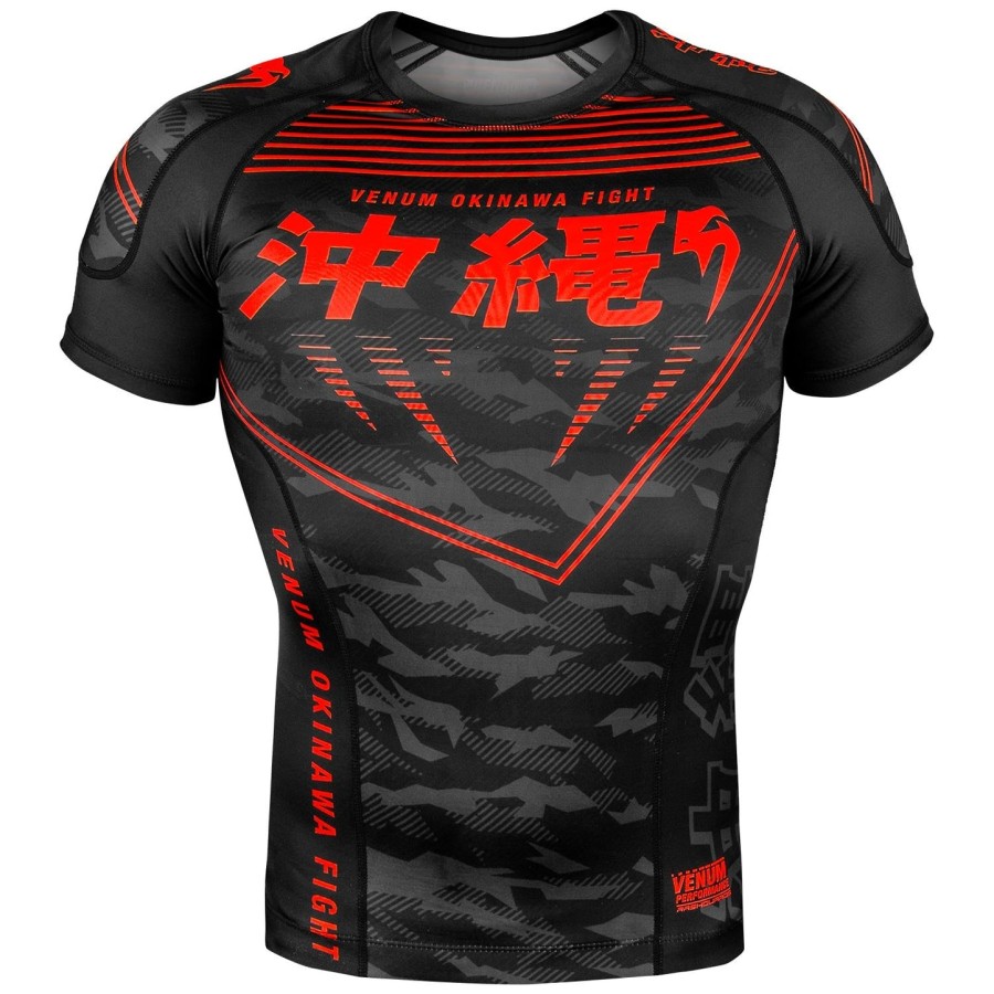 venum okinawa 2.0 rashguard - krátký rukáv - černýčervený
