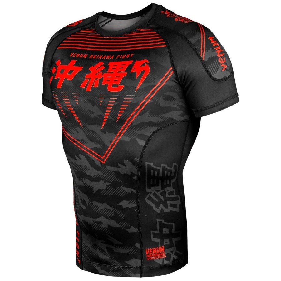 venum okinawa 2.0 rashguard - krátký rukáv - černýčervený